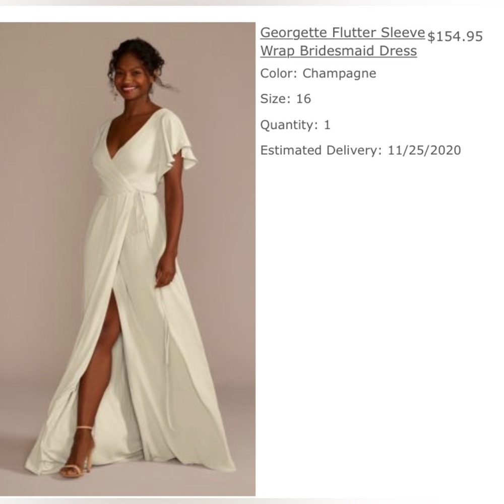 Bridesmaid dress. size 16. The color name is Champagne.